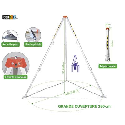Trépied d'ancrage compact EN 795-B