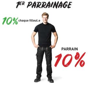 1 filleul rapporte 10%  chacun sur sa prochaine commande